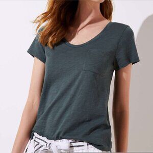 NEW NWT Loft Heathered Vintage Soft Pocket Tee Color: Autumn Sage
